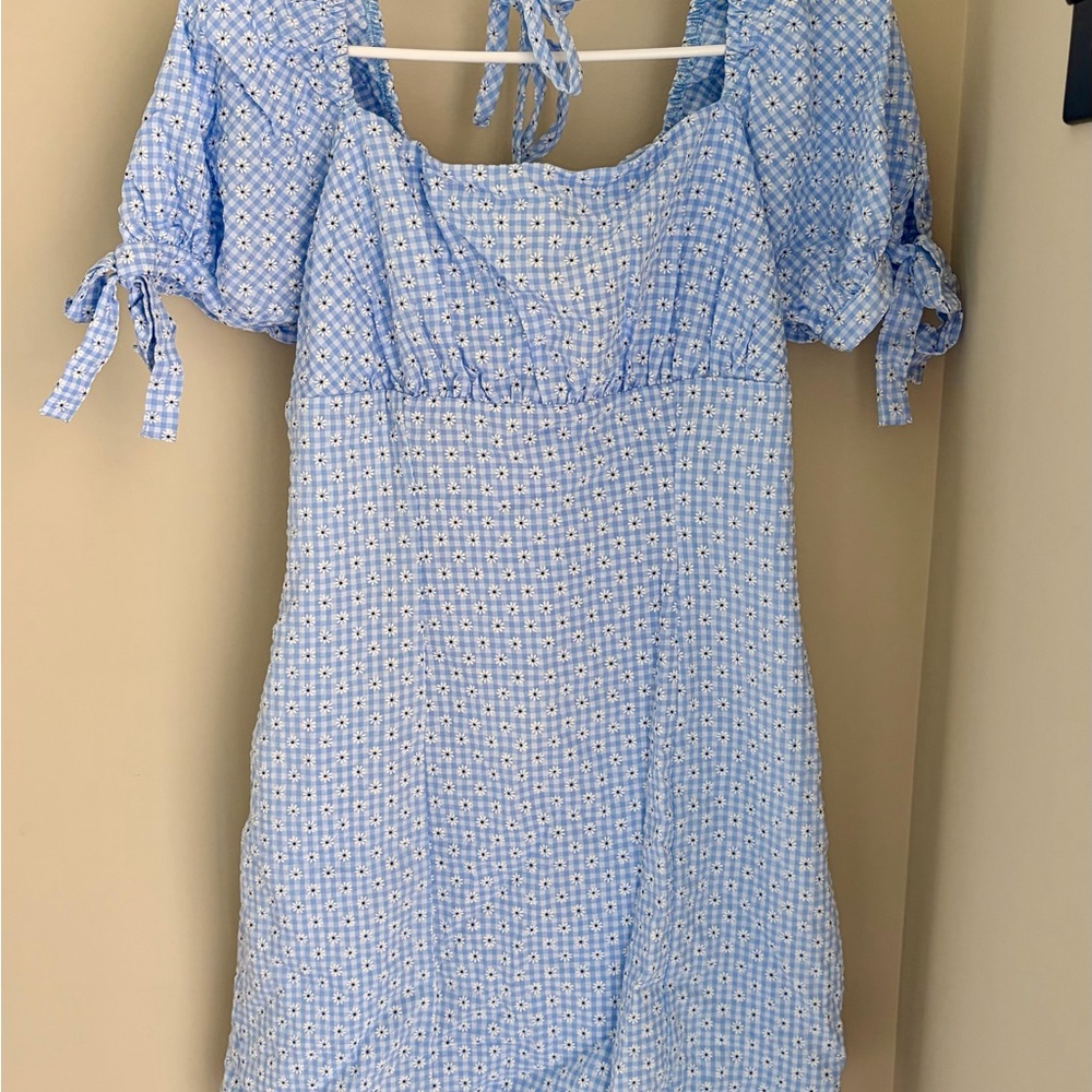 Altar'd State Light Blue Floral Mini Dress